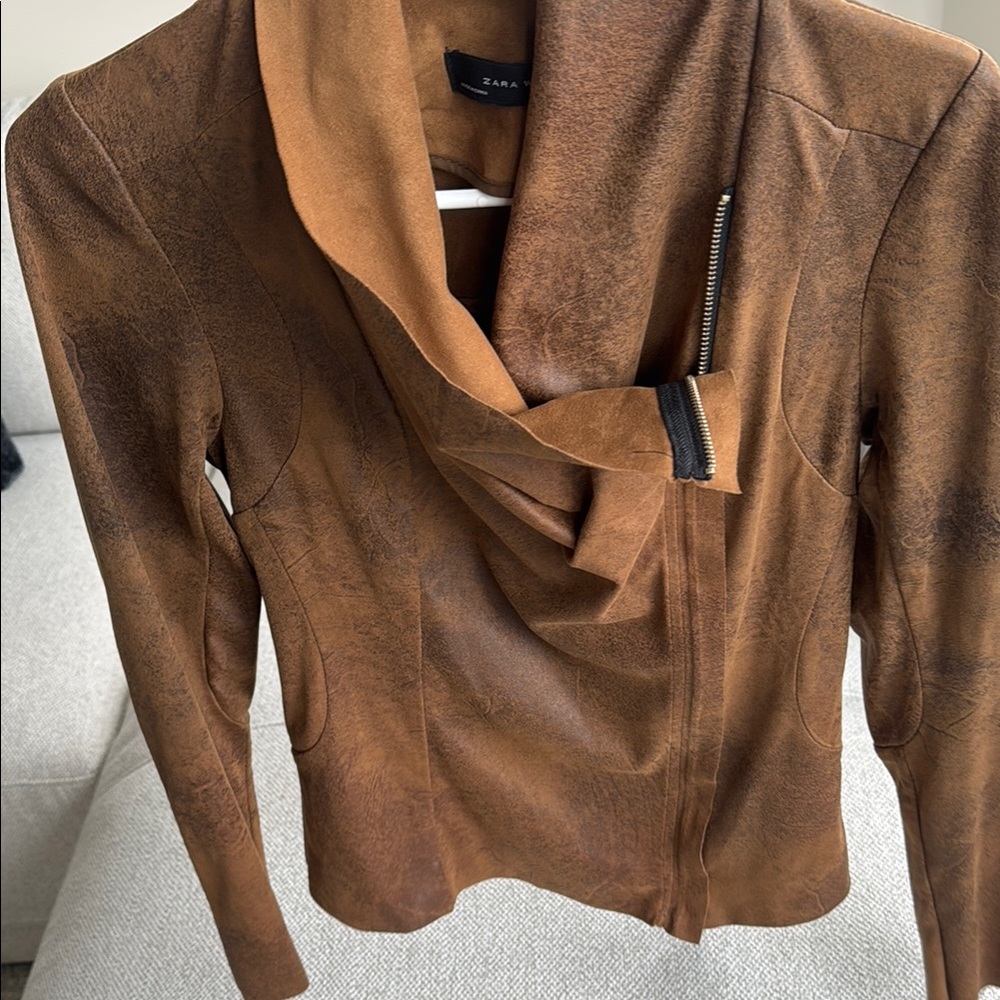 Brown Faux (fake) Leather Jacket